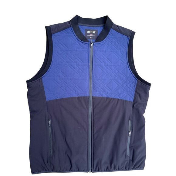 RHONE Midtown Quilted Yoke Vest Navy Blue‎ Active Athleisure, Size Large - Picture 1 of 7